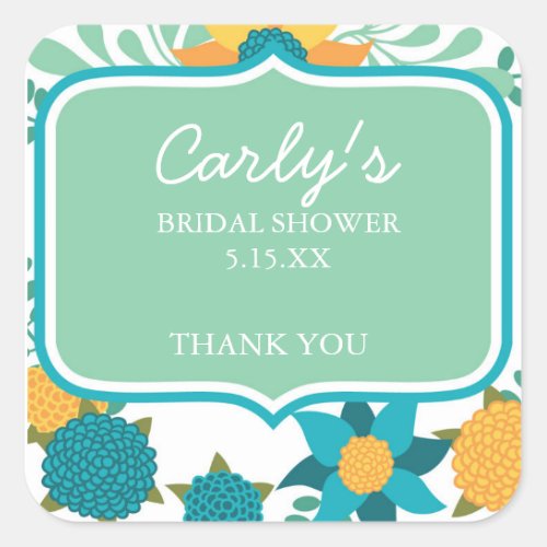 Modern Bold Botanical Floral thank you stickers