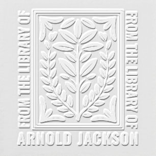 Modern Bold Botanical "From the Library of" Book Embosser