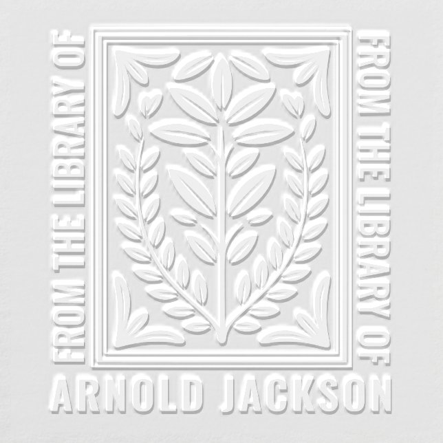 Modern Bold Botanical "From the Library of" Book Embosser (Design)