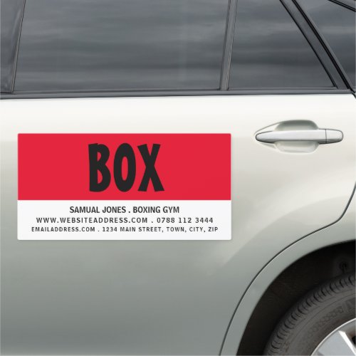 Modern Bold Boxer Boxing Trainer Car Magnet