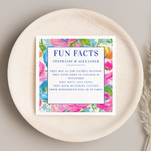 Modern Bold Bright Vibrant Colorful Floral Wedding Napkins