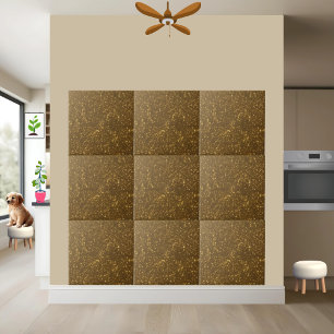 Modern Bold Brown Gold Glitter Bathroom Kitchen Ceramic Tile