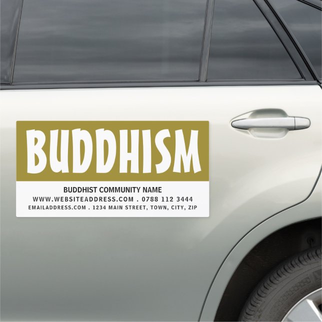 Modern Bold, Buddhism, Buddhist Car Magnet (In Situ)