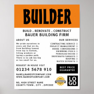 Modern Bold, Building Firm, Builders Advertising Poster