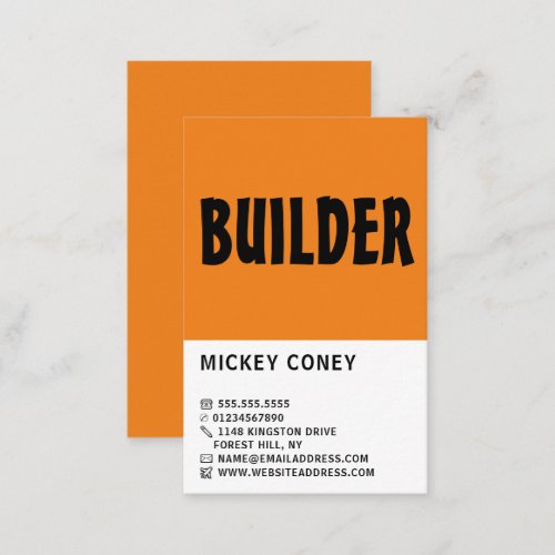 Modern Bold Building Firm Builders Business Card