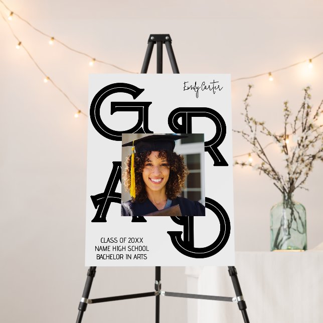 Modern Bold Calligraphy Graduation  Foam Board (In Situ (Stand))