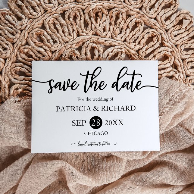 Modern Bold Calligraphy Wedding Save The Date Invitation (Creator Uploaded)