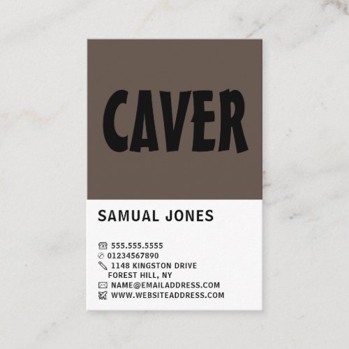 Modern Bold Cave Explorer Sportsperson Business Card