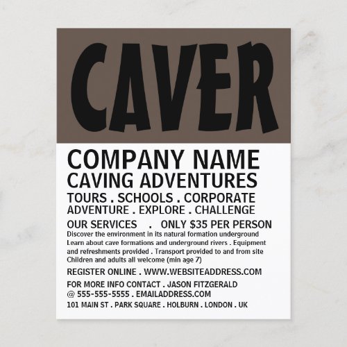 Modern Bold Caving Adventure Advertising Flyer