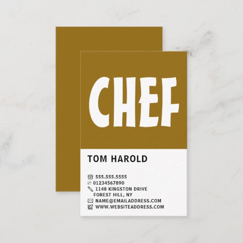 Modern Bold Chef Cooking Business Card