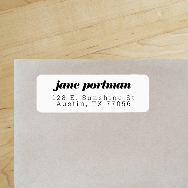 Modern Bold Chic Elegant Return Address Label ("Everyday is abundantly beautiful." 
Sincerely Best Wishes from Lucky Design World)