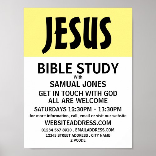 Modern Bold Christian Bible Class Advert Poster