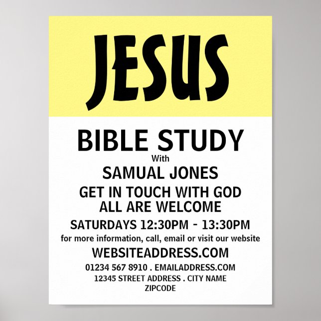 Modern Bold, Christian Bible Class Advert Poster (Front)