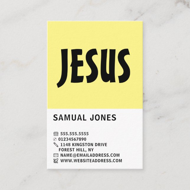 Modern Bold, Christianity, Religious Business Card (Front)