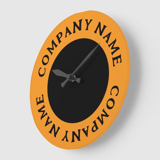 Modern & Bold Circled Business Name Large Clock (Angle)