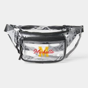 Modern Bold Collegiate Name/Monogram Clear Fanny Pack