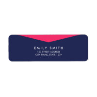 Modern Bold Color Block Blue & Pink Address Label
