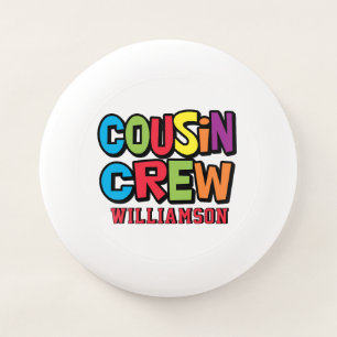 Modern Bold Colorful Cousin Crew Family Reunion Wham-O Frisbee