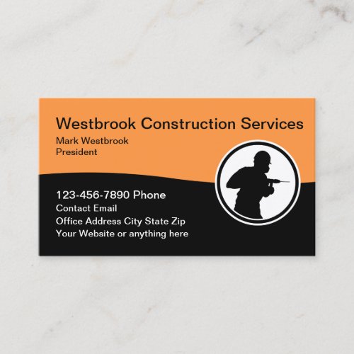 Modern Bold Construction Business Cards Design 2