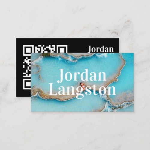 Modern Bold Cool Photography Typography QR code Business Card