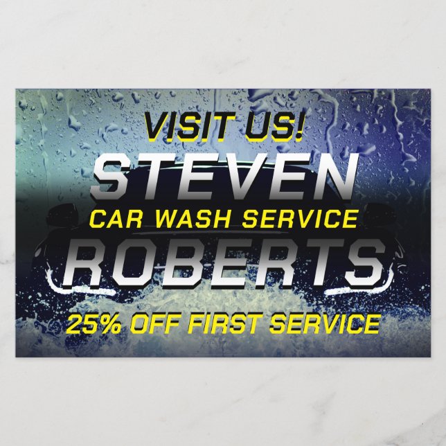 Modern bold creative car wash  flyer (Front)