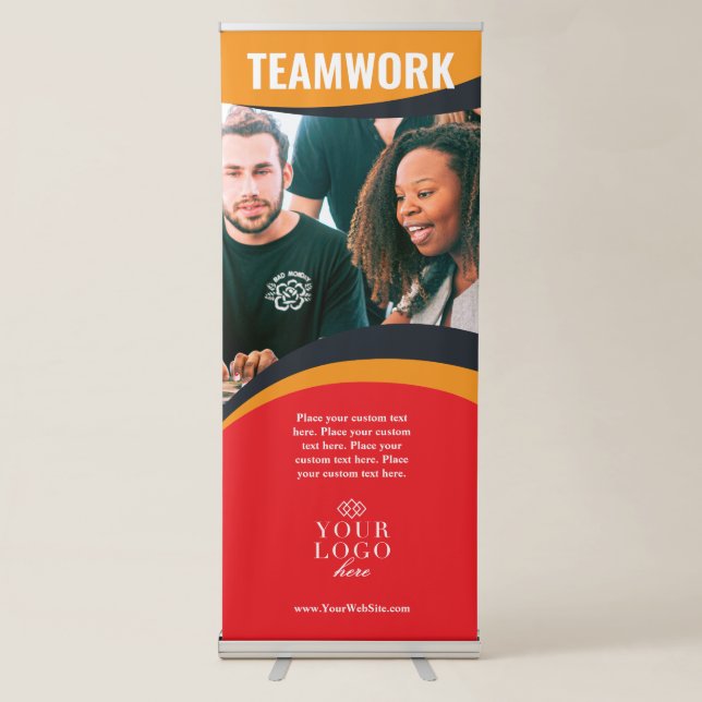 Modern Bold Custom Color Company Trade Show Retractable Banner (Front)