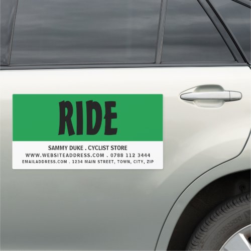 Modern Bold Cycling Bicyclist Store Car Magnet