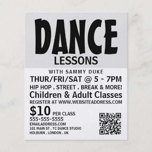 Modern Bold Dance Lesson Advertising Flyer
