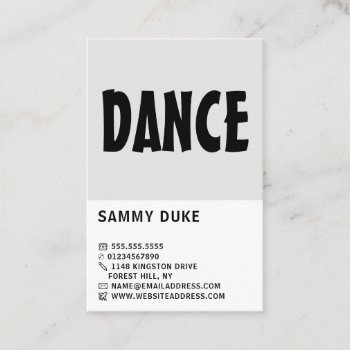 Modern Bold  Dancer  Dancing Instructor Business Card by TheBusinessCardStore at Zazzle
