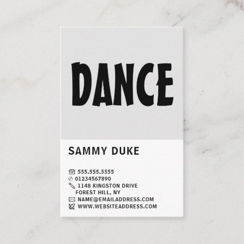 Modern Bold Dancer Dancing Instructor Business Card