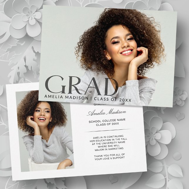 Modern Bold Dark Transparent Text Grad 2 Photo Announcement (Creator Uploaded)