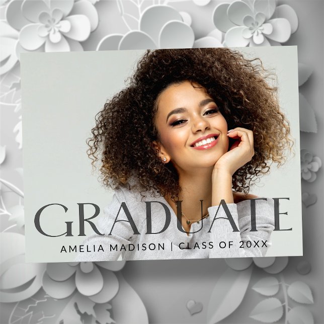 Modern Bold Dark Transparent Text Grad Photo Postcard (Creator Uploaded)