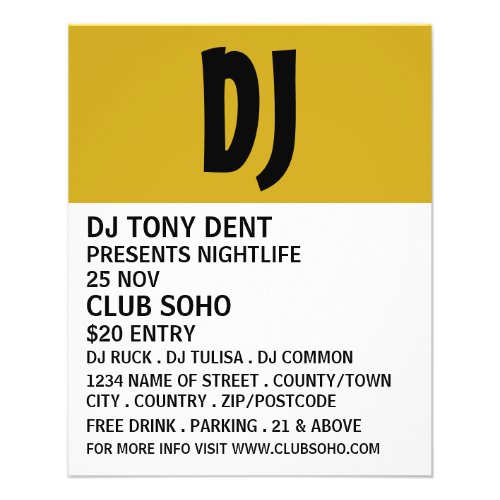 Modern Bold DJ Club Event Advertising Flyer