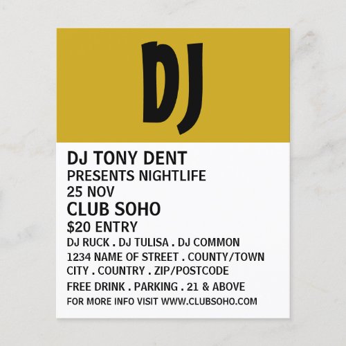 Modern Bold DJ Club Event Advertising Flyer