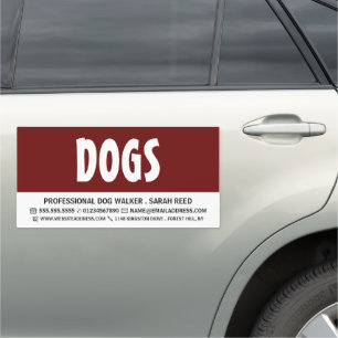Modern Bold, Dog Walker Car Magnet