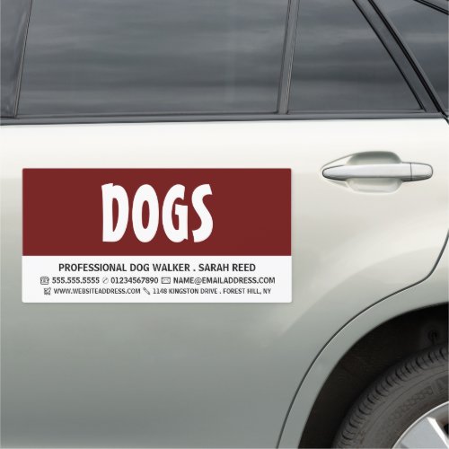 Modern Bold Dog Walker Car Magnet