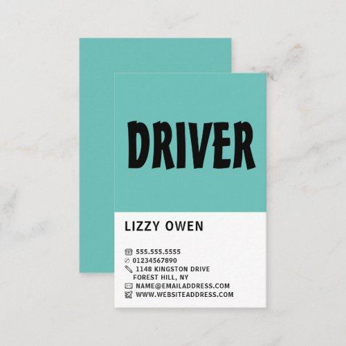 Modern Bold Driving School Instructor Business Card