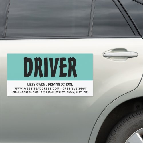 Modern Bold Driving School Instructor Car Magnet