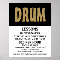 Modern Bold, Drum Lessons Advertising