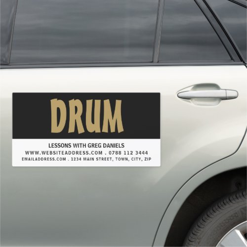 Modern Bold Drummer Professional Musician Car Magnet