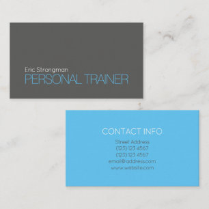 Modern bold duo tone gray blue business card
