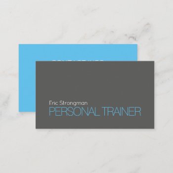 Modern Bold Duo Tone Gray Blue Business Card by TwoFatCats at Zazzle