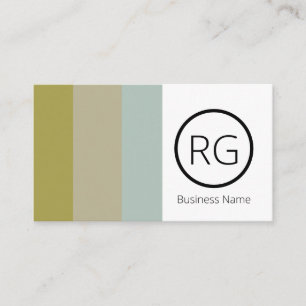 Modern Bold Earthy Tones Monogrammed Personalized Business Card