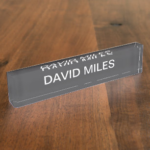 Modern Bold Editable Name, Business or Brand Etc. Desk Name Plate