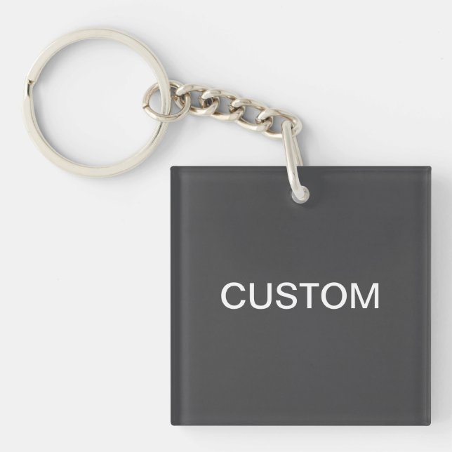 Modern Bold Editable Name, Business or Brand Etc. Keychain (Front)
