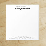 Modern Bold | Elegant | From the Desk of Notepad<br><div class="desc">Try out your name in bold modern font. it looks so impressive. this is a minimalist "from the desk of" notepad but it works so well. Bold font creates a strong and beautiful impression of your name centered in the notepad. ---------------- PRODUCT DETAILS: Size: 5.5" x 6" (Metric approximate: 13.97...</div>