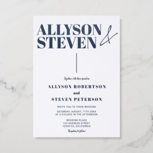 Modern Bold Elegant Wedding Letterpress Invitation