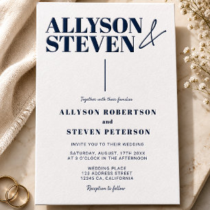 Modern Bold Elegant Wedding Letterpress Invitation