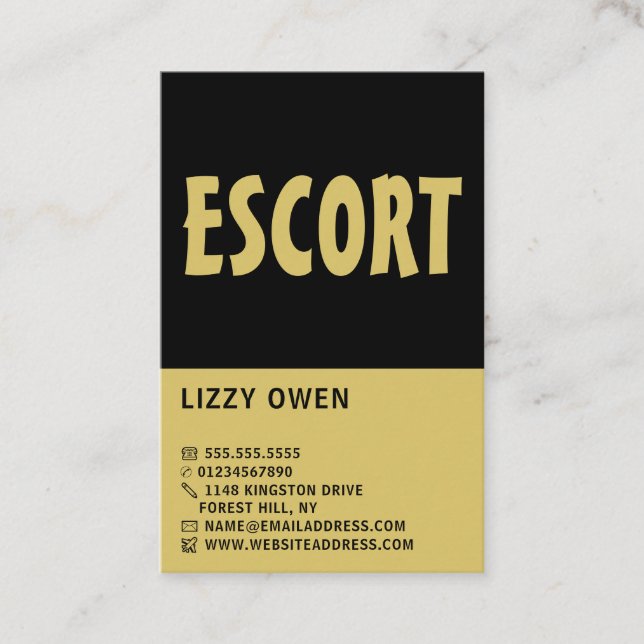 Modern Bold, Escort Service Business Card