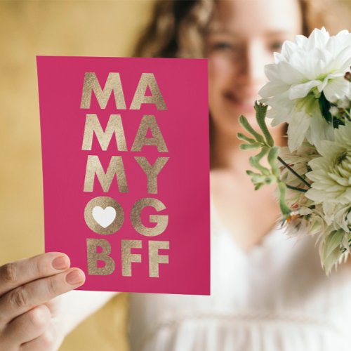 Modern Bold Faux Foil Text Mothers Day Card